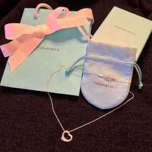 Authentic Tiffany & Co. Open Heart Necklace